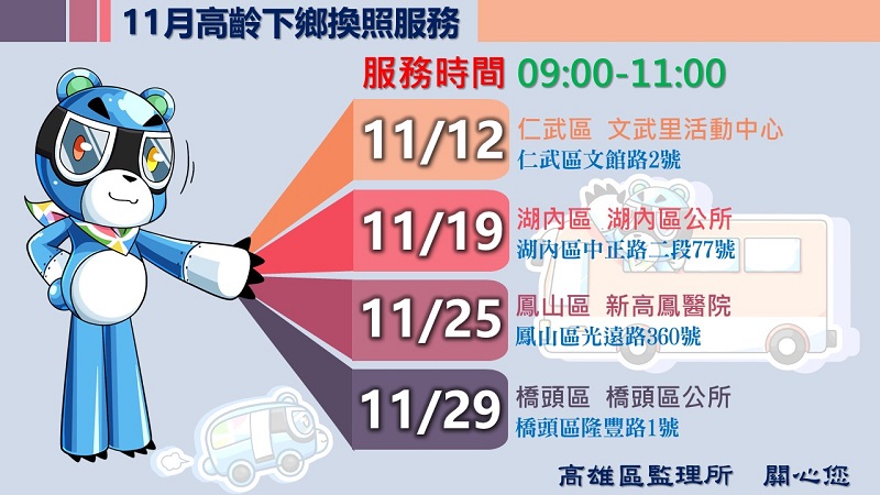 COVID-19疫情趨緩　11月高齡下鄉巡迴服務