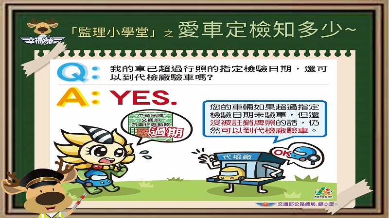 車輛定檢日期　請依行照標示