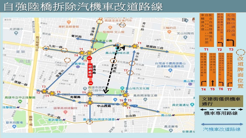 自強陸橋4月4日拆除  用路人如何走