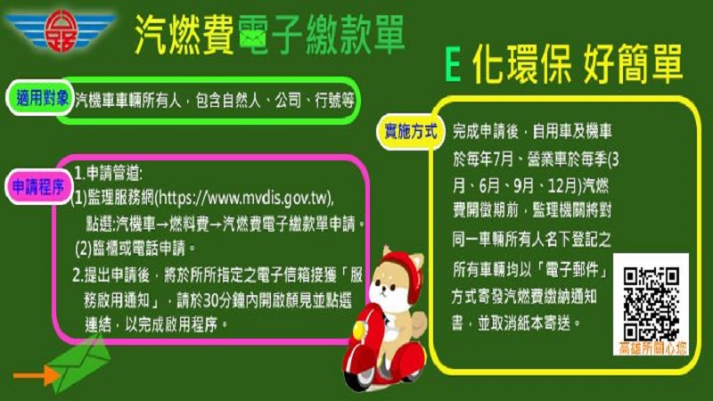 108年營業車夏季汽燃費自6月1日開徵