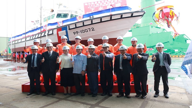 台船承造海洋委員會海巡署　100噸級巡防救難艇HNO.1143下水典禮