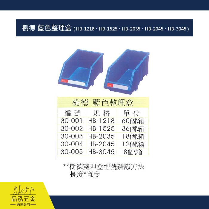 樹德 藍色整理盒 ( HB-1218、HB-1525、HB-2035、HB-2045、HB-3045 )