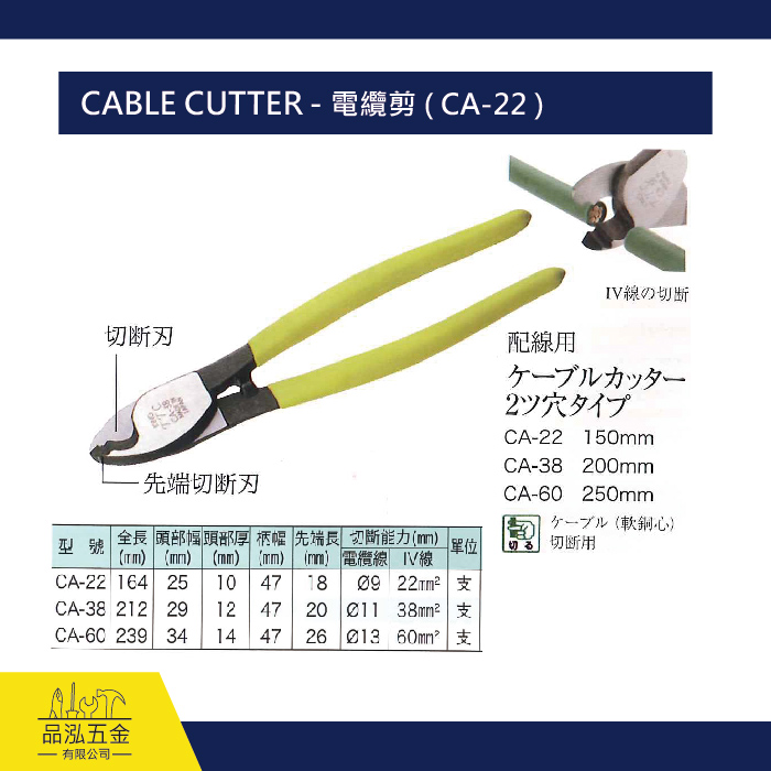 CABLE CUTTER - 電纜剪 ( CA-22 )