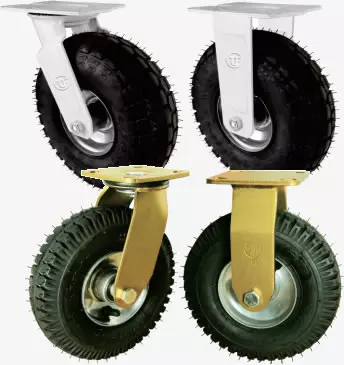 1007 galvanized elastic rubber inflatable wheel
