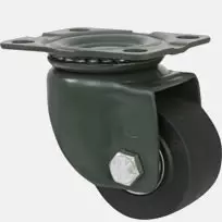 c:s-g-p-e4-617款 雙軸單輪 ECP腳輪- 墨綠烤漆支架一體成形-雙層滾珠-加大雙波盤(平底安裝)