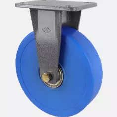 [藍色輪] 758款 MC尼龍腳輪-防撞設計-斑紋漆支架(平底安裝)