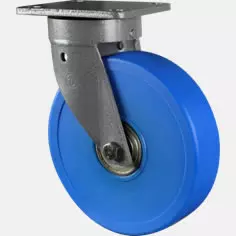 c:s-l-p-e5-[藍色輪] 758款 MC尼龍腳輪-防撞設計-斑紋漆支架(平底安裝)