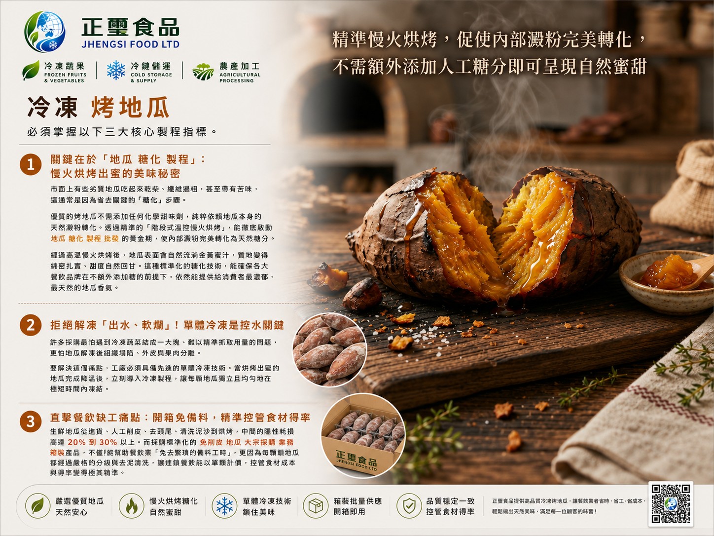 餐飲採購必看！如何選擇質地綿密、不發水發軟的商用冷凍冰烤地瓜？