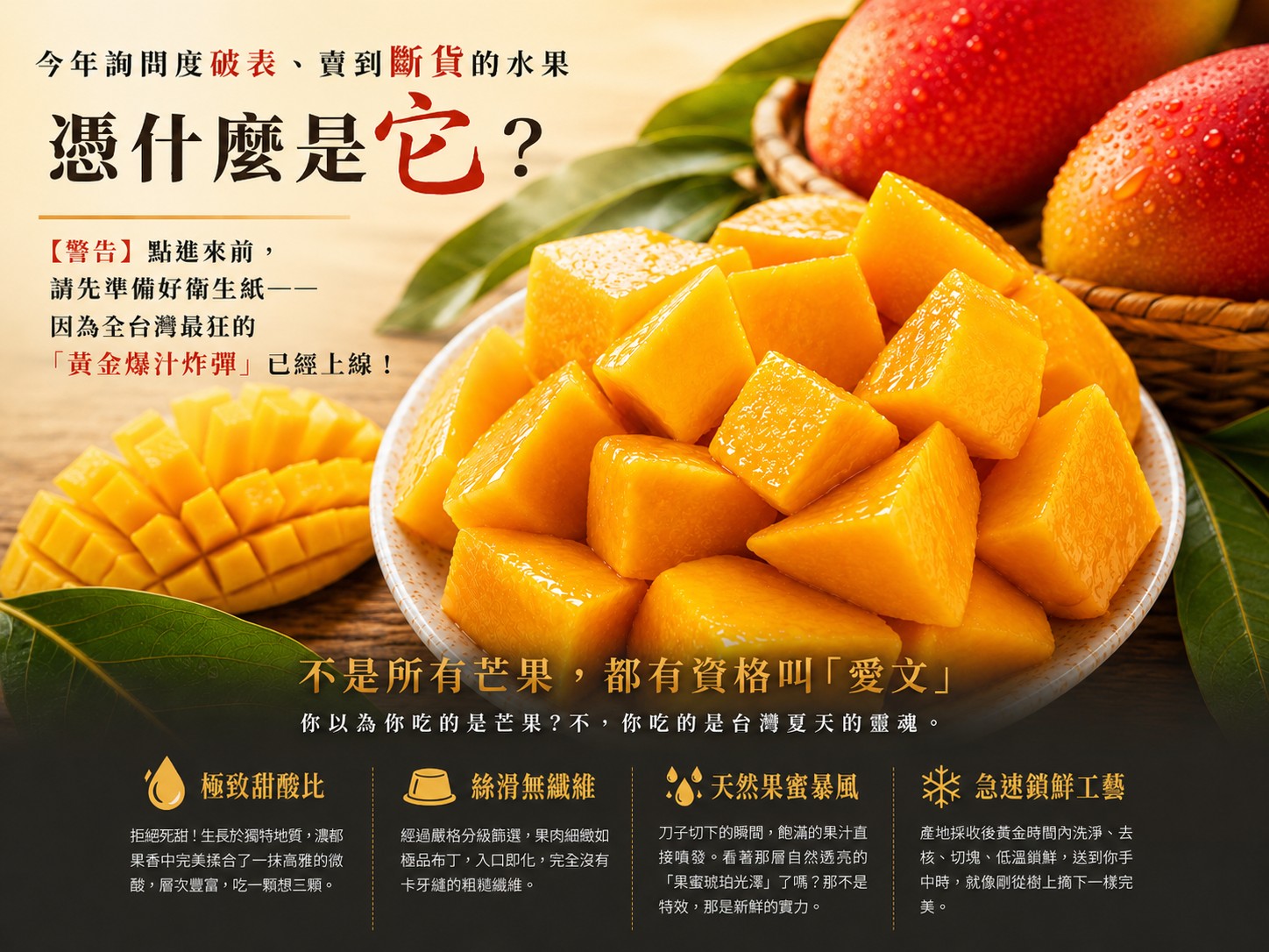 全台尋問度破表！台灣夏天的靈魂「在欉紅愛文芒果」爆汁登場 