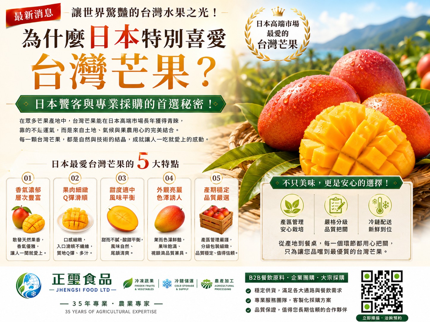 讓世界驚豔的台灣水果之光！日本高端市場最愛的台灣芒果，限量預約開跑！