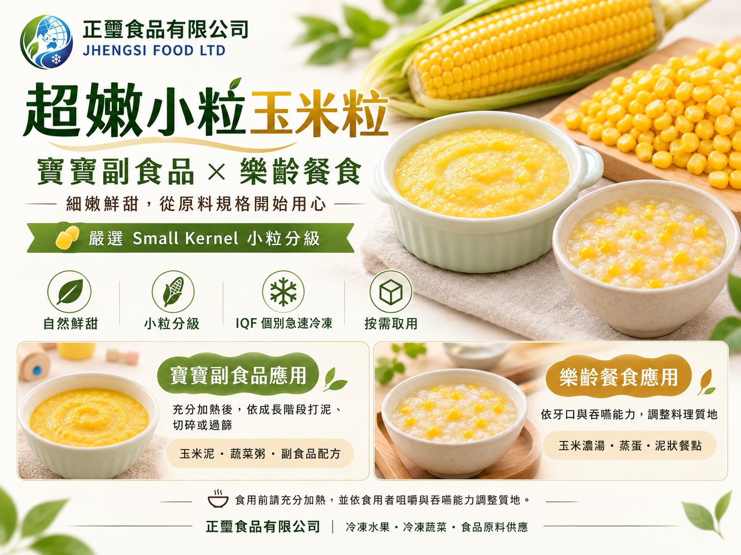 超嫩玉米粒多元應用｜從寶寶副食品到樂齡餐食，開啟細緻飲食新選擇