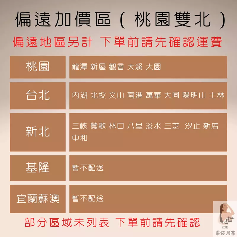 家具偏遠地區加價-桃園雙北